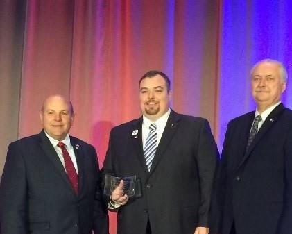 Jeremy Barron with AFBF President Zippy Duvall and INFB President Randy Kron