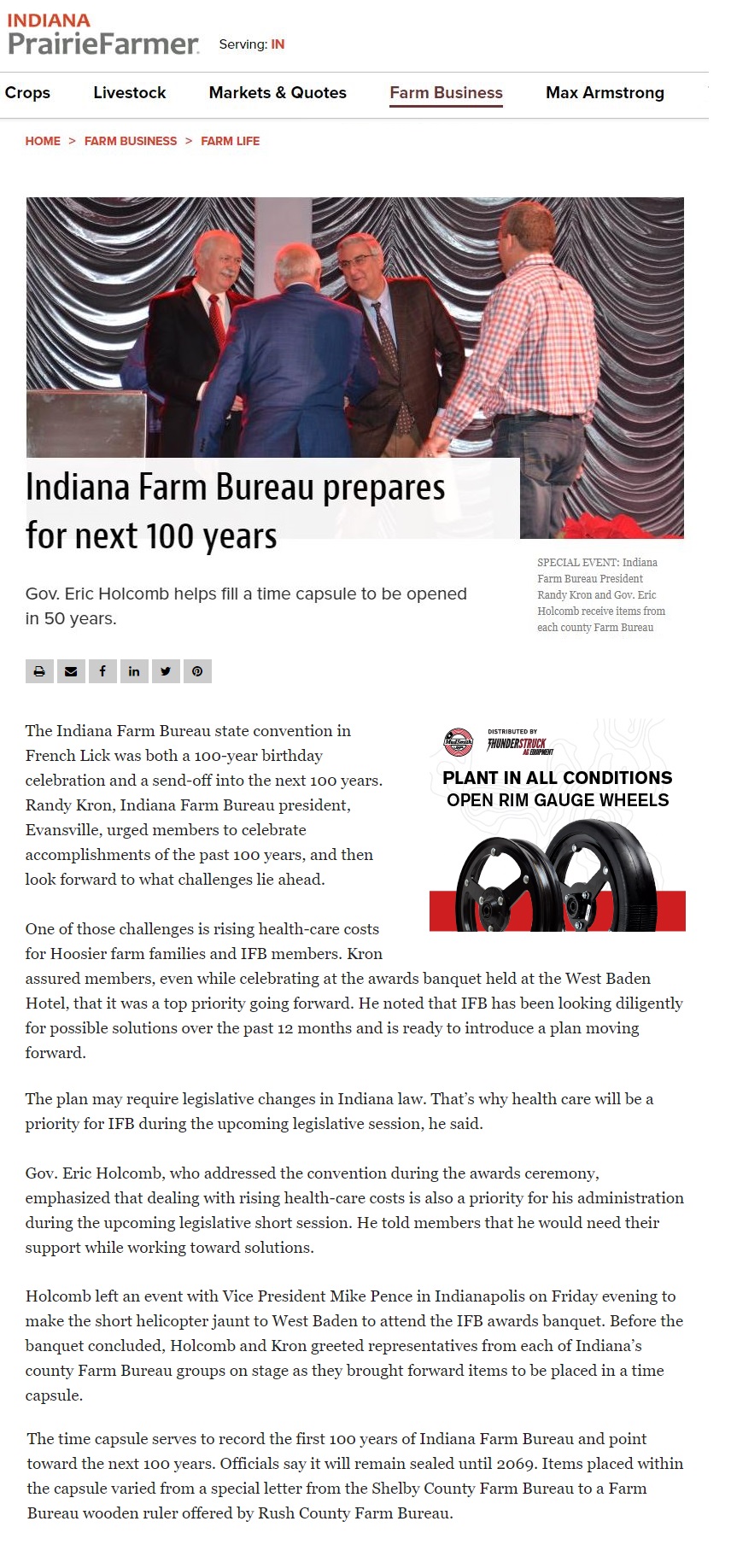 Indiana Farm Bureau Celebrates 100 Years