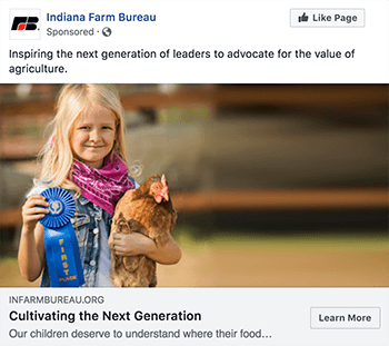 INFB Digital Ad Campaign_Girl with Chicken and Blue Ribbon
