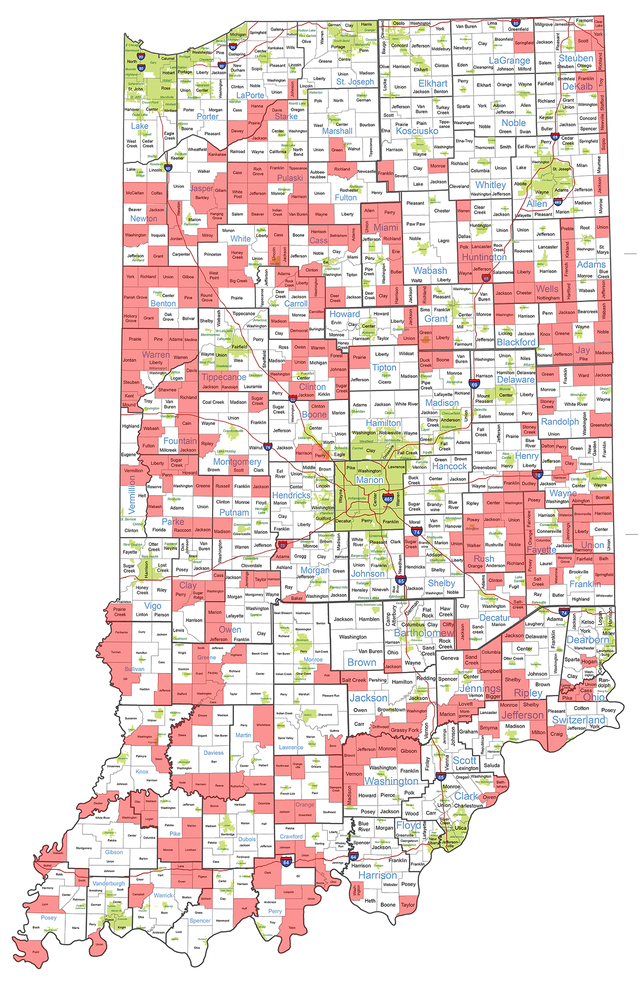 Indiana Township Map - 
