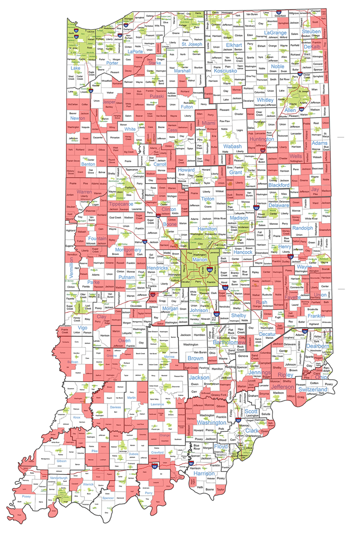 Click to enlarge Indiana Township Map